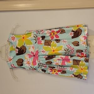 Sunboree Girls Dress, Blue Floral, 4/5